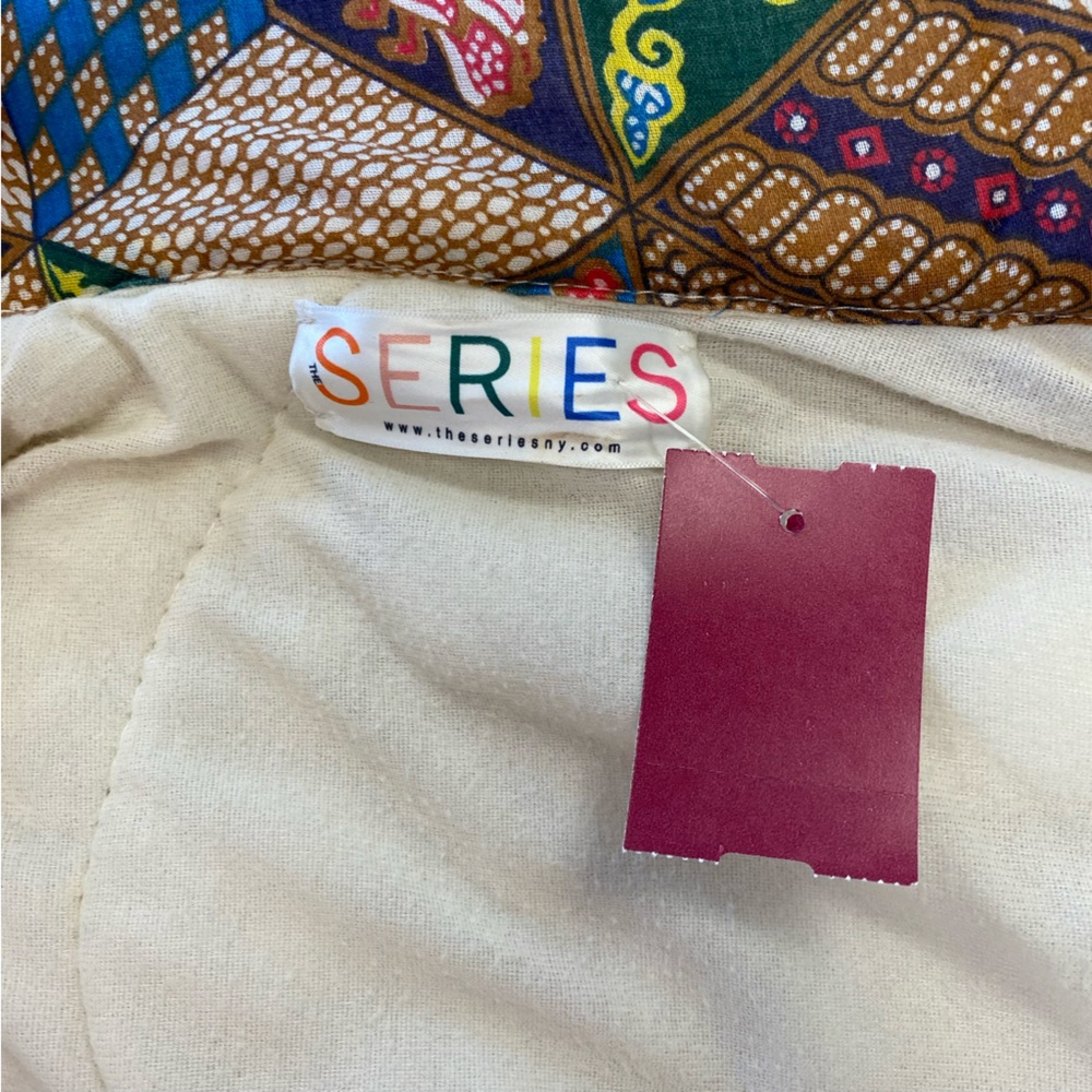 Boho Quilted Multi Color Tile Patterned Puffer Co… - image 5